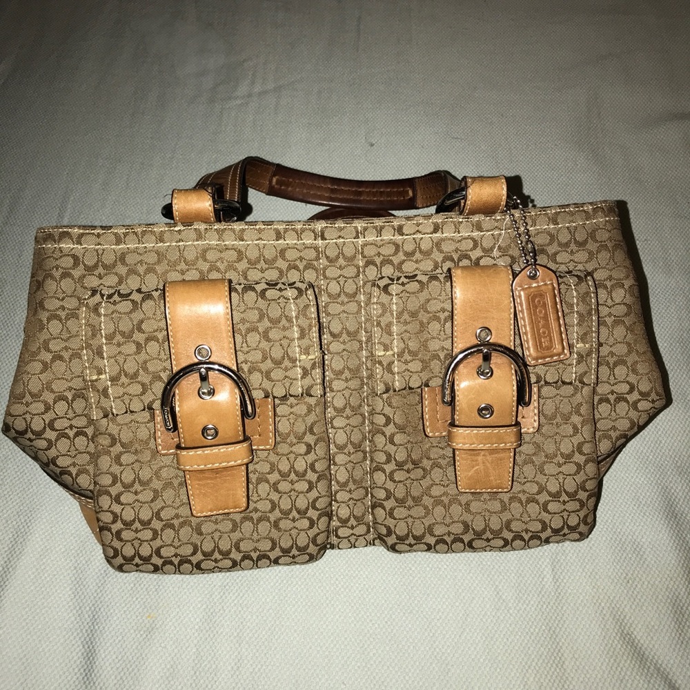 Authentic Coach Tan Handbag with dust bag